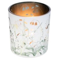 Artikel Decoratieve glazen lantaarn met bladmotief voor stijlvolle woonaccessoires, 8 cm, 4 stuks