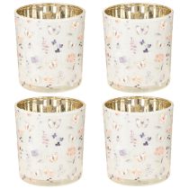 Artikel Decoratieve glazen lantaarn met vlinderdesign voor stijlvolle woonaccessoires, 8 cm, 4 stuks
