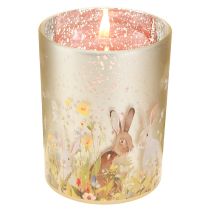 Artikel Decoratieve glazen lantaarn met paashaasmotief voor een lenteachtige woondecoratie, 12,5 cm, 2 stuks.