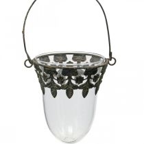 Lantaarn glas om decoratie op te hangen 24/28/30cm set van 3