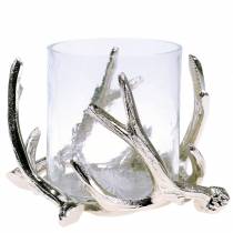 Artikel Windlicht gewei zilver Ø16cm H11cm