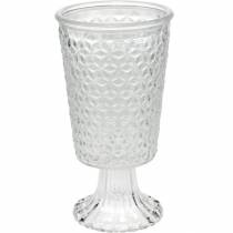 Lantaarn glas met voet helder Ø10cm H18.5cm tafeldecoratie