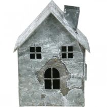 Artikel Lantaarnhuis metaal, shabby chic, kerstdecoratie, white washed, antieke look H14,5cm