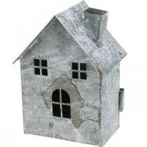 Artikel Lantaarnhuis metaal, shabby chic, kerstdecoratie, white washed, antieke look H14,5cm