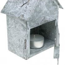 Artikel Lantaarnhuis metaal, shabby chic, kerstdecoratie, white washed, antieke look H14,5cm