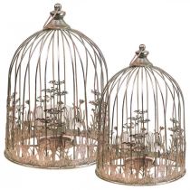 Lantaarn metaal hangdecoratie Ø29/23,5cm vogelkooi decoratie set van 2