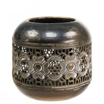 Lantaarn metalen waxinelichthouder vintage bloemen Ø12,5cm