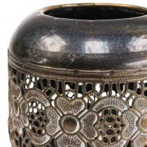 Lantaarn metalen waxinelichthouder vintage bloemen Ø12,5cm