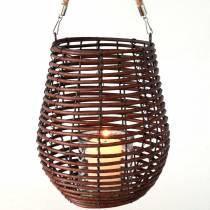 Artikel Decoratieve lantaarn, kaarsdecoratie met handvat, lantaarn in mand Ø23cm H27cm