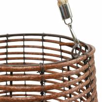 Artikel Kaars in een mand, lantaarn met handvat, kaarsdecoratie, mandlantaarn Ø24cm H34cm