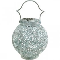 Metalen windlicht, lantaarn, kandelaar antiek-look Ø15cm H22cm