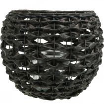 Artikel Lantaarn gevlochten zwart, bruin zomerdecoratie Ø31cm H25cm