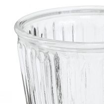 Artikel Lantaarn glazen beker gecanneleerde glasdecoratie Ø11,5cm H15cm