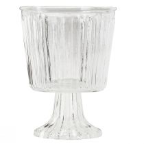 Artikel Lantaarn glazen beker gecanneleerde glasdecoratie Ø11,5cm H15cm