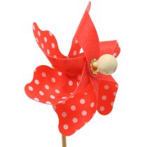 Windmolen mini diverse kleuren met stippen Ø8cm 12st