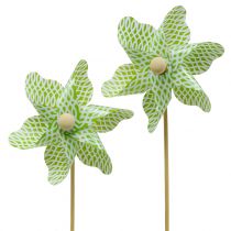 Windmolen Mini Groen-Wit Ø9cm 12st
