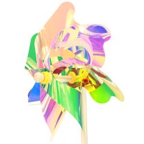 Artikel Pinwheel Bloem met Blad Molen Iriserende Kleuren Ø24cm 2st
