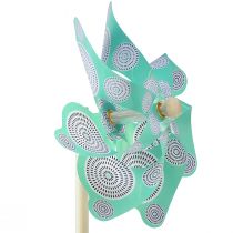Artikel Pinwheel roze turquoise kleurrijke zomerdecoratie Ø15cm H48cm 3st