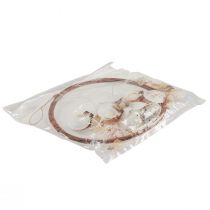 Artikel Windgong met schelpen sierring naturel hout Ø20cm H66cm