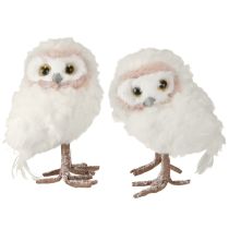Artikel Winterdecoratie decoratieve uilenfiguren om staand wit 15cm 2 stuks