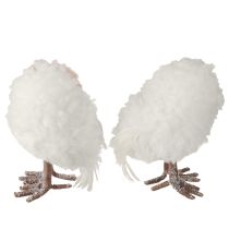 Artikel Winterdecoratie decoratieve uilenfiguren om staand wit 15cm 2 stuks