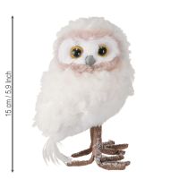 Artikel Winterdecoratie decoratieve uilenfiguren om staand wit 15cm 2 stuks