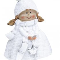 Artikel Winter kinderfiguren Kerst winterdecoratie H17cm set van 2