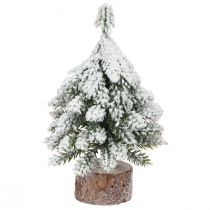 Artikel Winterdecoratie kerstboom in groen wit Ø7cm H14cm 4st