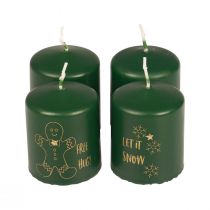 Artikel Kerstkaarsen kaarsen Kerst groen Ø5cm H6cm 4 st