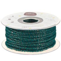 Artikel Woldraad met draadviltkoord wollen koord turquoise goud Ø5mm 33m