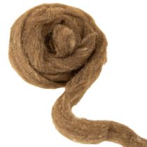 Artikel Wollen koord, decoratieve wol, bruin, 2 m. Wollen koord, viltwol voor knutselwerk en bloemschikken.