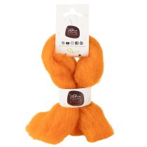 Artikel Wolkoord, gevilt wol, oranje, 2 meter, voor knutselen, binden en decoreren.