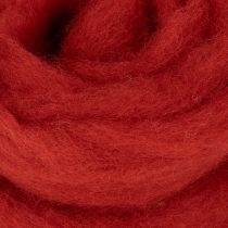 Artikel Wollen koord, decoratieve wol, rood, 2 meter viltwol voor bloemschikken, decoratie en knutselwerk.