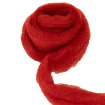Artikel Wollen koord, decoratieve wol, rood, 2 meter viltwol voor bloemschikken, decoratie en knutselwerk.