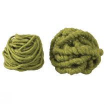 Artikel Wollen koord groen fleece lontdraad mosgroen L7m set van 2