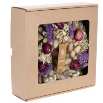 Artikel Krans van gedroogde bloemen, feestelijke tafeldecoratie voor speciale gelegenheden en seizoenen, 25 cm