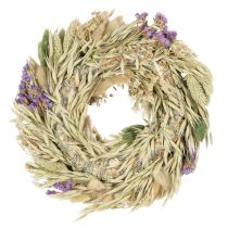 Artikel Krans van gedroogde bloemen voor de lente en zomer, voor op tafel en bij de voordeur, voor speciale gelegenheden met kleurrijke accenten, 26 cm