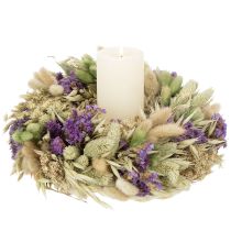 Artikel Krans van gedroogde bloemen voor de lente en zomer, voor op tafel en bij de voordeur, voor speciale gelegenheden met kleurrijke accenten, 26 cm