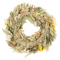 Artikel Krans van gedroogde bloemen, natuurlijke decoratie voor tafel, woonkamer en hal, 25 cm