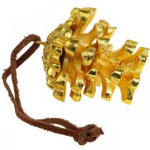 Artikel Dennenappel decoratie kegels om op te hangen Goud H6cm