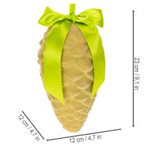 Artikel Kunstmatige dennenappelhangers met cadeaulint en strik, 23 cm, 3 stuks