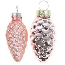Artikel Kegelmix van glas roze 5cm 14 st