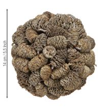 Artikel Kegelbol voor het ophangen van elzen kegels wit gewassen 12cm