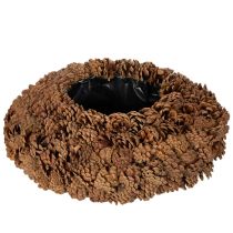 Artikel Ronde bloempot van dennenappels, 38 cm; ronde bloempot van dennenappels, naturel bruin, 38 cm x 14 cm