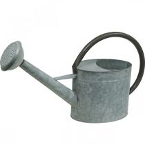Artikel Metalen gieter, tuindecoratie vintage look zilvergrijs L53cm H29cm