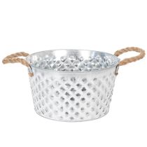 Artikel Zinken schaal, decoratieve schaal, metaal met touwgreep, Ø22cm H12cm