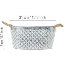 Artikel Grote ovale zinken schaal, 31 cm x 20 cm, H15 cm