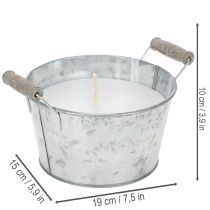Artikel Kaars in een zinken emmer voor sfeervolle decoratie op terras en balkon (15 cm)