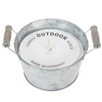 Artikel Kaars in een zinken emmer voor sfeervolle decoratie op terras en balkon (15 cm)