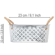 Artikel Ovale zinken kom 23 cm x 12 cm H10,5 cm